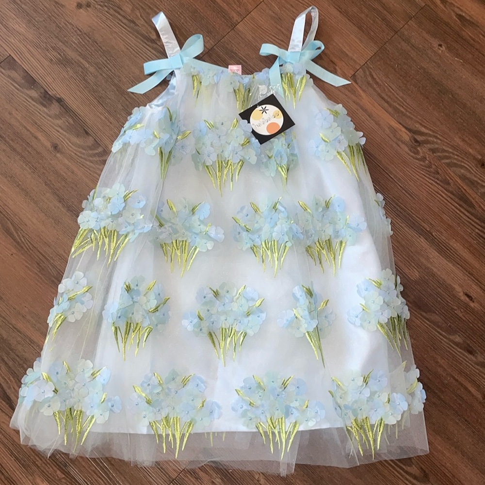 HALABALOO stunning blue flowers girls dress,s.7!NWT